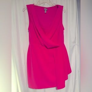 Asos Hot Pink Sleeveless V-Neck Mini Dress Women's Size: 10 New Without Tags!
